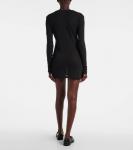 Хлопковое мини-платье с логотипом Miu Miu, Black - фото 3