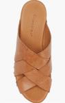Women Yetta Platform Wedge Slide Sandal In Camel Leather CHOCOLAT BLU - фото 2