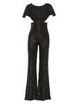 Комбинезон с расклешенными пайетками Mac Duggal, черный - фото 4