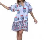 Клэр Мини-платье в сине-оранжевом цвете Bindu - фото 4