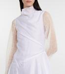 Мини-платье с воротником-хомут JW Anderson, белый - фото 4