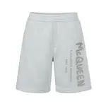 Шорты с принтом логотипа Alexander McQueen, серый - фото