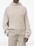 Свитер в рубчик с высоким воротником Closed, бежевый - фото 4