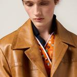 Кожаная куртка MIU MIU, бежевый - фото 4