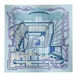 HERMES Шёлковый шарф унисекс синий, Blue - фото 5