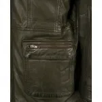 Кожаное пальто JCC "41607", оливковый - фото 4