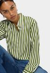 Блуза Marks & Spencer STRIPE BUTTON DOWN COLLARED, Green Mix/Mottled Green - фото 6