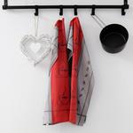 Чайные полотенца набор  Zollner, красный - фото 4