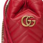 GUCCI Мини-ведро GG Marmont гибискус красный - фото 8