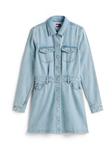 Tommy Jeans Рубашка-платье в синем дениме - фото