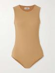 Боди из эластичного джерси Jil Sander, бежевый - фото