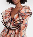 Мини-платье с принтом и оборками Etro, апельсин - фото 4