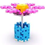 СТРОИТЕЛЬНЫЕ БЛОКИ Вафли MELI Basic Constructor Розовый 200 шт. + книжка-раскраска - фото 3