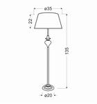 Торшер 35x35x135 см, серебристый - фото 3