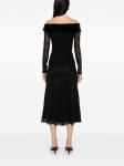 Платье миди с кружевом и бантом NISSA, черный - фото 4