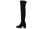 Сапоги женские Stuart Weitzman до колена на блочном каблуке, черный - фото