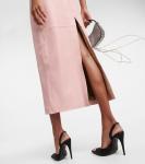 Кожаное платье-бюстье миди Magda Butrym, розовый - фото 5