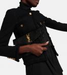 Клатч Uptown из лакированной кожи Saint Laurent, черный - фото 2