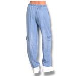 Джинсовые брюки-карго синего цвета Elan, синий - фото 2