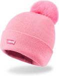 Женская шапка-бини Levi's с манжетами и помпоном, Sherbert - фото 4