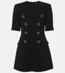 Мини-платье из крепа Balmain, Noir - фото