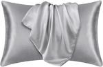 Generic Наволочка шелковая крашеная имитация шелка Gray - фото