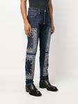 Philipp Plein прямые джинсы с вышивкой пейсли, синий - фото 3
