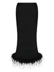 Юбка с отделкой из перьев Blumarine, черный - фото