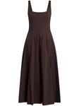STAUD платье Уэллса, коричневый - фото