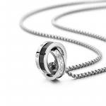 Титановое стальное ожерелье для мужчин MYSH, Interlocking Circle Necklace - фото 4