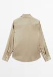Блуза Massimo Dutti FLOWING SATIN LONG SLEEVE, Beige - фото 7