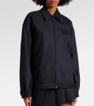 Шерстяная куртка с логотипом Miu Miu, Bleu - фото 6