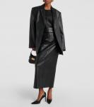 Кожаный пиджак оверсайз Wardrobe.Nyc, черный - фото 2