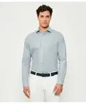Мини-Рубашка с вырезом Slim fit Oscar Jacobson, синий - фото