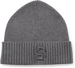 Мужская шапка Hugo Boss Edo Double B Logo, средне-серая, цвет medium grey - фото