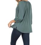 Топ Cupro Stretch Split Neck в цвете Balsam Veronica M - фото 2