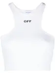 Укороченный топ Off-Stamp в рубчик OFF-WHITE, белый - фото