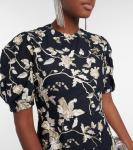 Платье миди Kira с цветочной вышивкой Erdem, темно-синий - фото 4