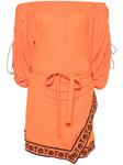 Rabanne платье мини с поясом, оранжевый - фото