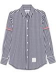 Thom Browne клетчатая рубашка, синий - фото