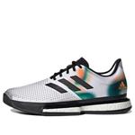 Кроссовки solecourt 'white black silver metallic' Adidas, белый - фото