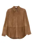 Рубашка с панелями на пуговицах Brunello Cucinelli, коричневый - фото