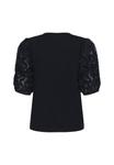 Блуза Kaffe KALINDA FRILL T-SHIRT, Black Deep/Mottled Black - фото 6