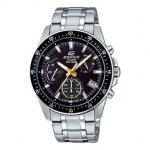 Часы CASIO EDIFICE Waterproof Men Silver/ Mens Black Analog, черный - фото