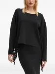 Свитшот с бахромой MUNTHE, черный - фото