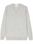Кашемировый джемпер с V-образным вырезом ALLUDE, серый - фото