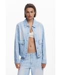 Женская джинсовая куртка с карманами Desigual, Medium blue - фото