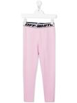 Легинсы с логотипом Off-White Kids, розовый - фото