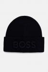 Шерстяная шапка Boss Orange, темно-синий - фото