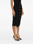 Юбка миди NISSA с пуговицами, черный - фото 3
